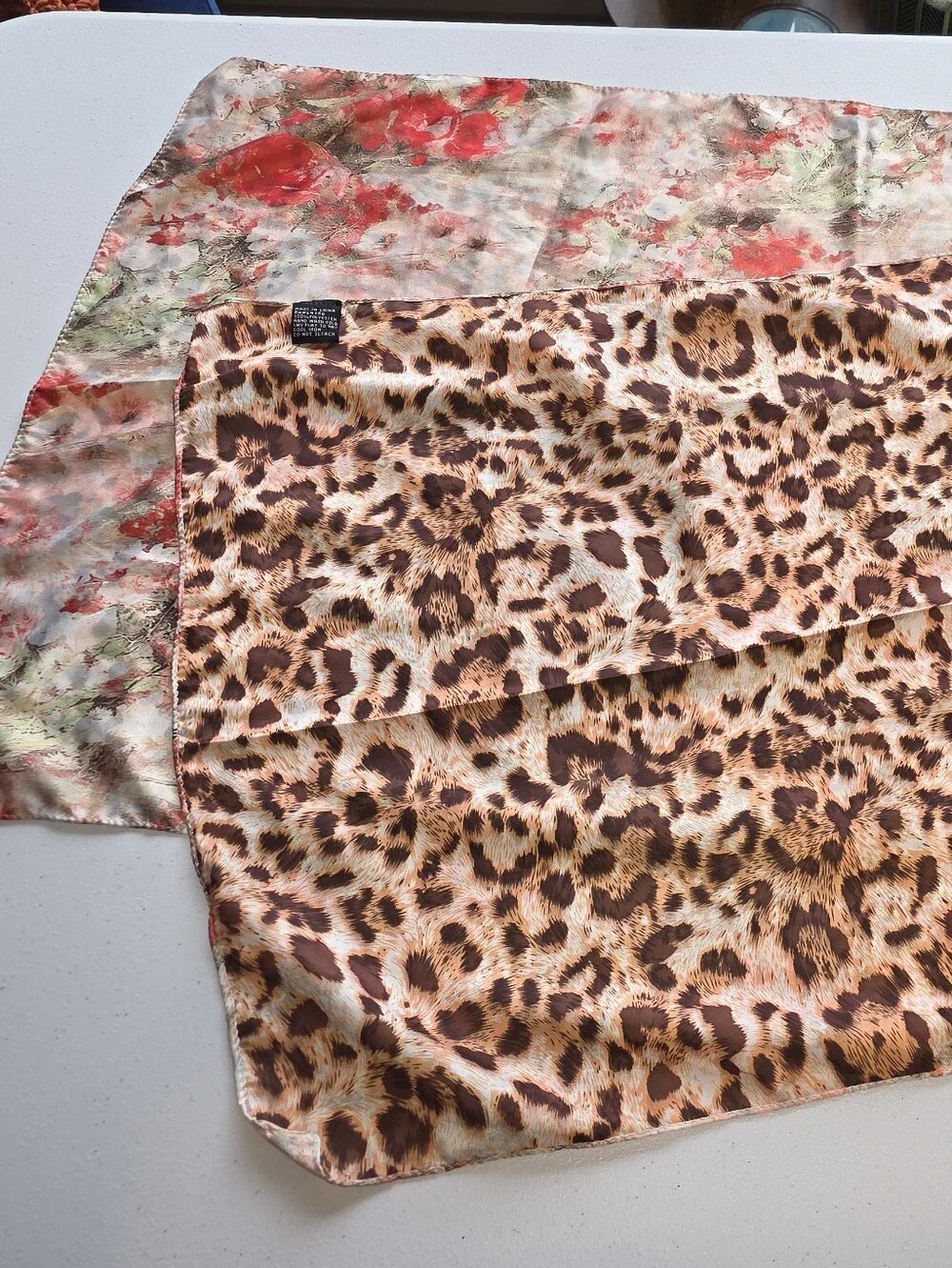 Reversible Silky Scarf Floral and Animal Print